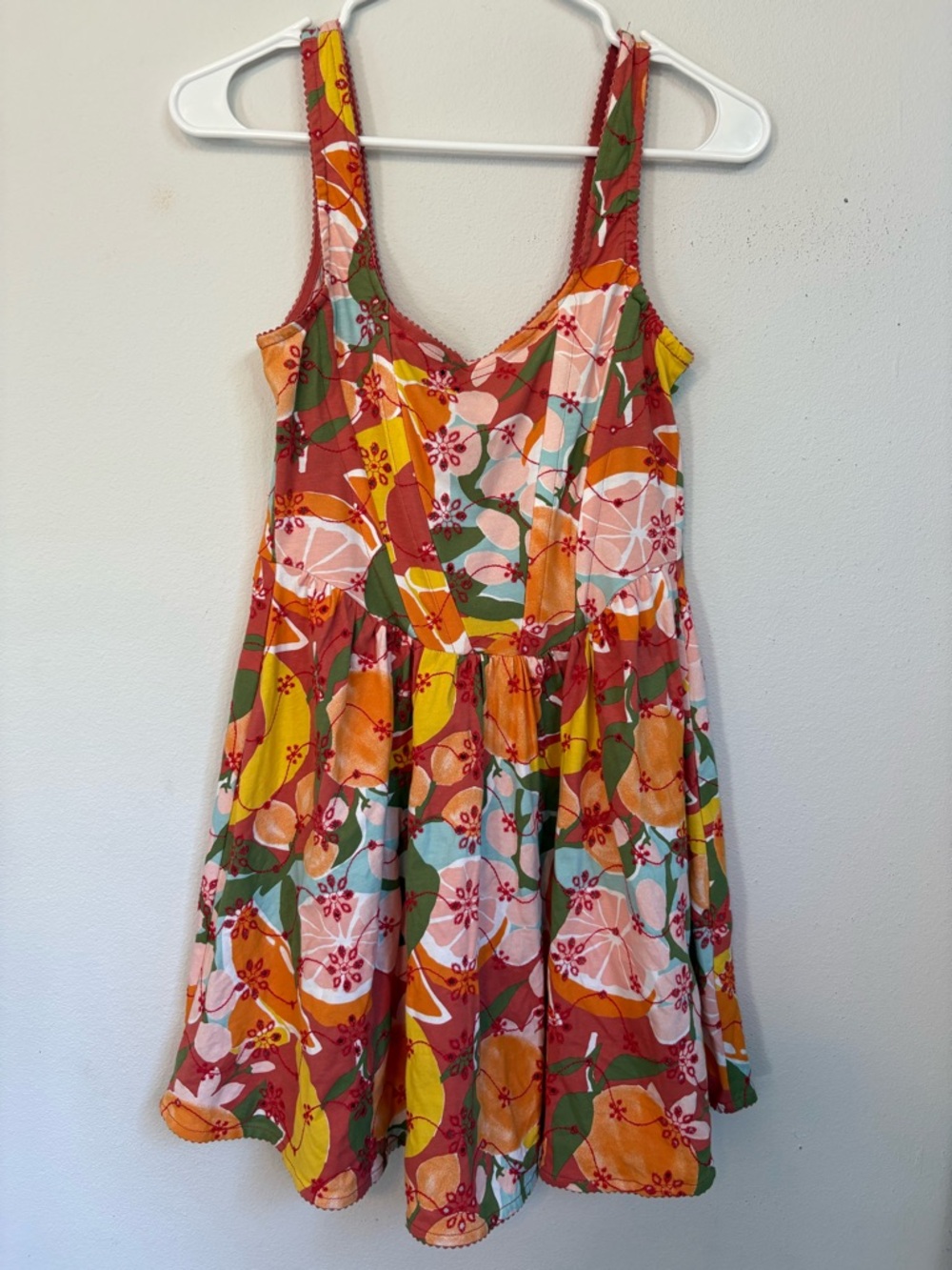 Asos Design Fitted Cotton Skater Dress with Ribbed chest Size 8 Spring Summer